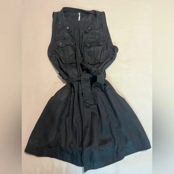 Free people mini black wrap dress size medium - Picture 1 of 5